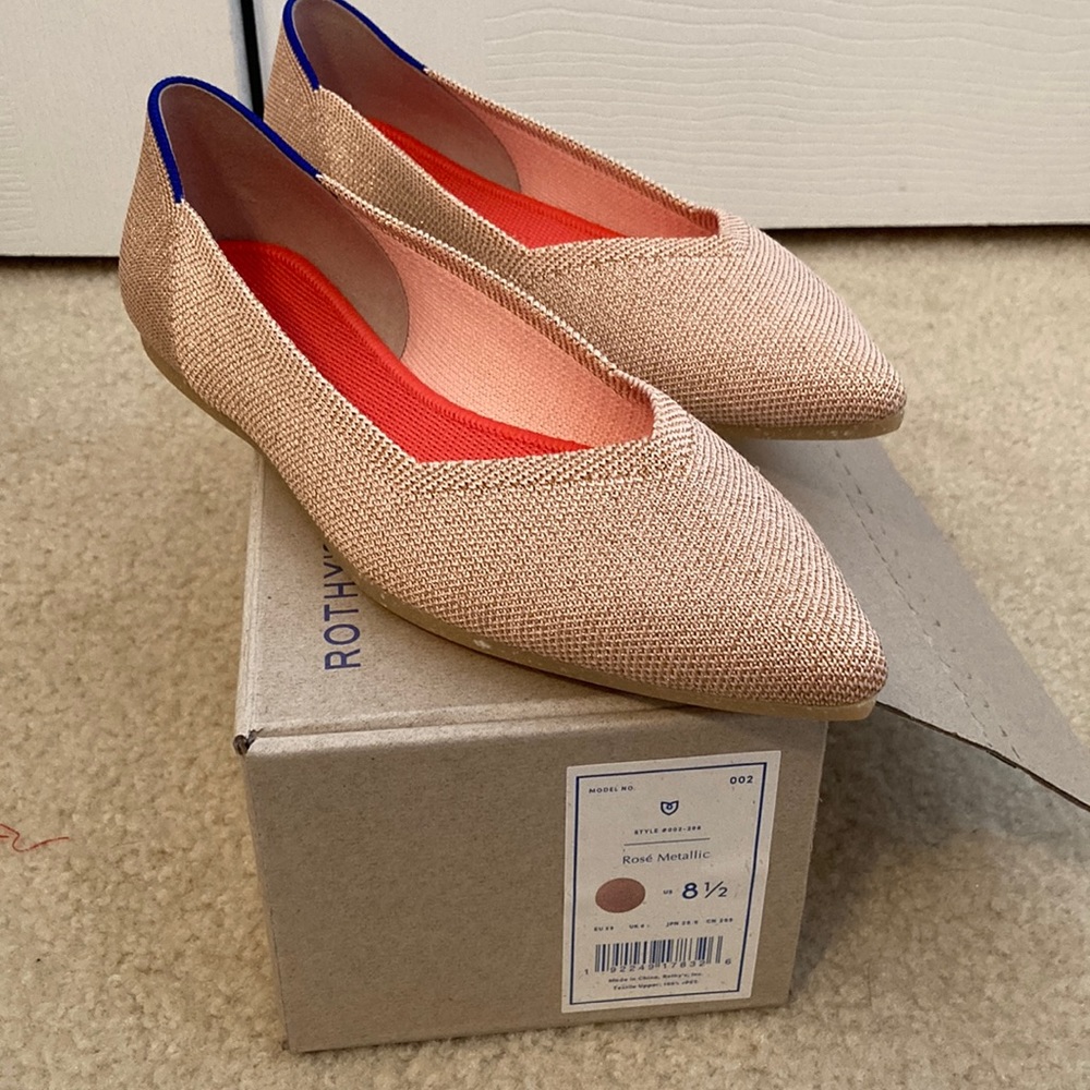 NWT Rothy’s sparkle pink ballet flats